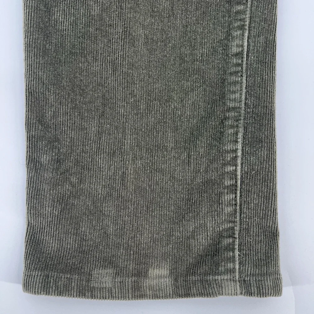 Jos A Bank Corduroy Pants Mens 35 x 32 Flat Front Straight Leg Khaki Green